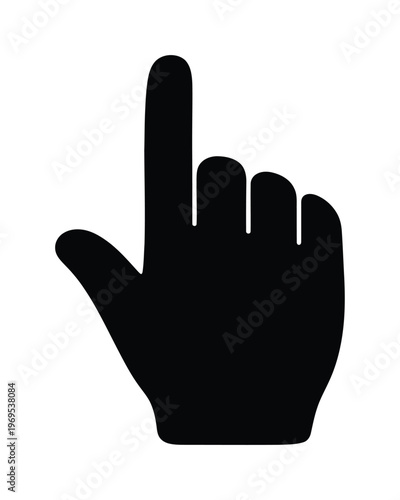Vector graphic of a hand pointing upward with the index finger extended