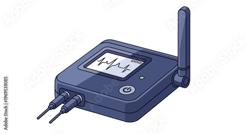 Tableau sur toile Small blue portable electronic device.