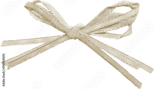 Beige Tied Ribbon Bow