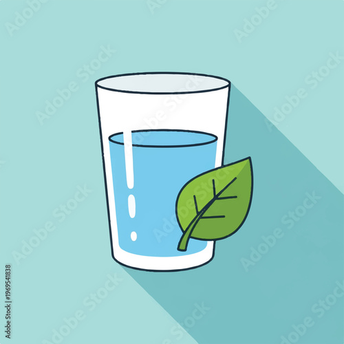 Glass of clear drinking water.