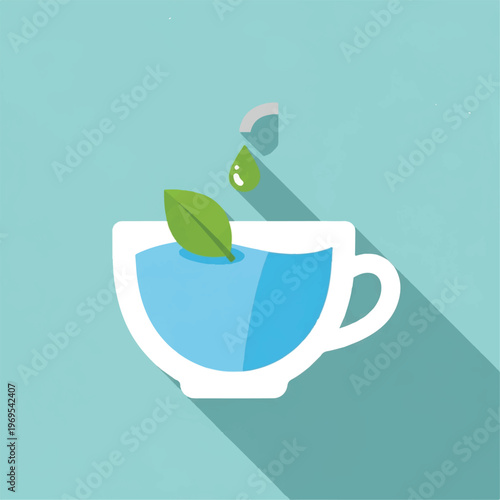 Green Tea in a White Cup.