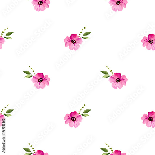Beautiful watercolor flower seamless pattern for background, fabric, textile, fashion, wallpaper, wedding, banner, sticker, decoration etc.