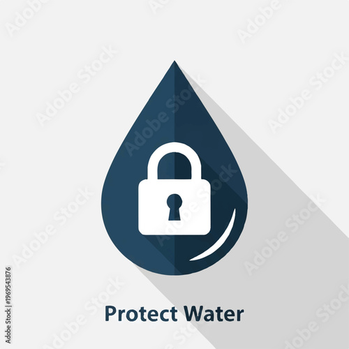 Padlock on a water droplet icon.