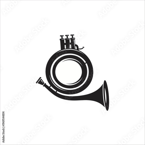 Trumpet vector icon illustration musical instrument brass shiny jazz bell