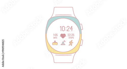 Smartwatch with colorful fitness tracker.