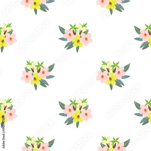 Beautiful watercolor flower seamless pattern for background, fabric, textile, fashion, wallpaper, wedding, banner, sticker, decoration etc.