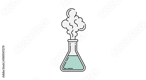 Beaker with smoking chemical liquid.