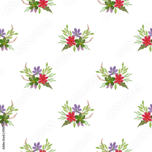 Beautiful watercolor flower seamless pattern for background, fabric, textile, fashion, wallpaper, wedding, banner, sticker, decoration etc.