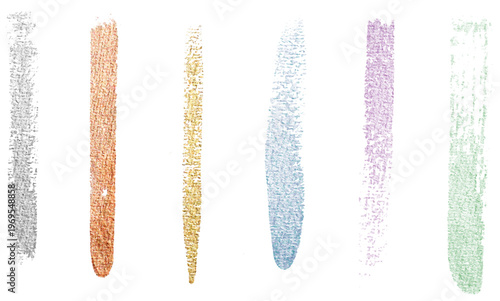 多彩なカラーで描かれたテクスチャ感のあるブラシストロークを並べたアート感あふれる抽象ペイント素材セット