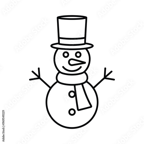 Photography Snowman Icon Black White Winter Holiday Frosty Cap Cartoon Snow Snowy Season Col