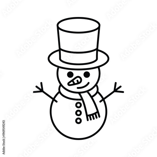 Photography Snowman Icon Black White Winter Holiday Frosty Cap Cartoon Snow Snowy Season Col