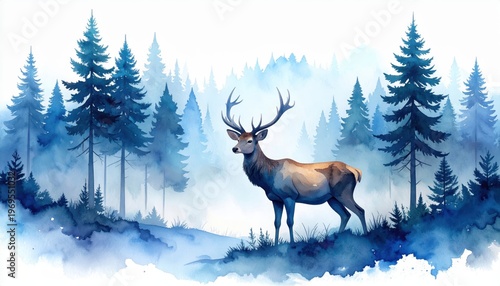 Majestic deer in forest capturing wild nature scene explore wild deer in natural forest habitat discover beautiful animal