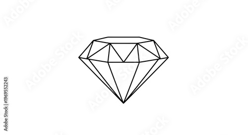 Diamond, gemstone, luxury icon, vector illustration, black outline