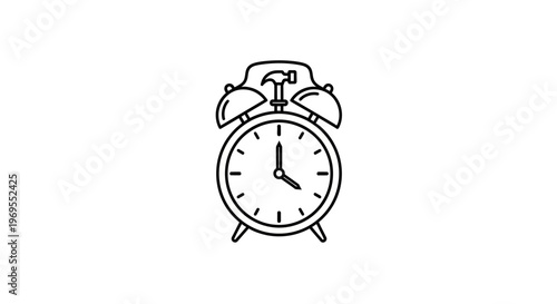 Alarm clock icon, clock symbol, time illustration, vector alarm clock
