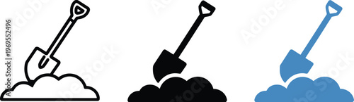 Cloud hosting server infrastructure icon set, modern vector symbols with data storage management cloud computing and shovel elements for technology and IT solutions.