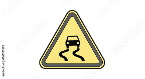 Road sign warning of slippery surface.