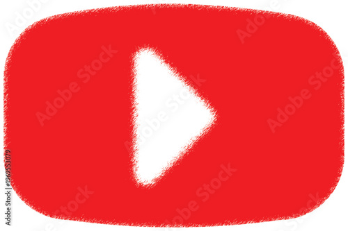 modern logo with a white play button isolated on white background, illustration