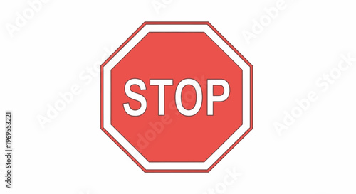 Red Stop Traffic Sign Board Symbol.