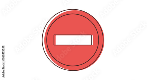Red Circle Prohibition Sign Symbol.