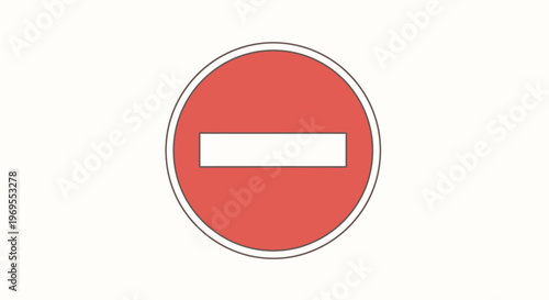 Red Circle Prohibition Sign Symbol.