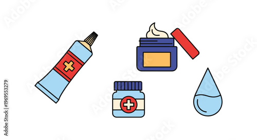 Medical Ointment Line art creative shape abstract vector