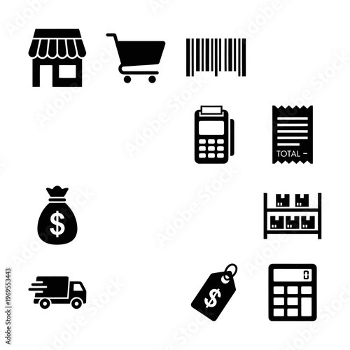 Retail Shopping and E-commerce Business Icons
