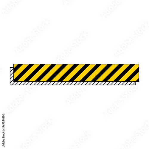 Cautionary Stripe Pattern With Shadow Effect - Warning Sign Graphic Element