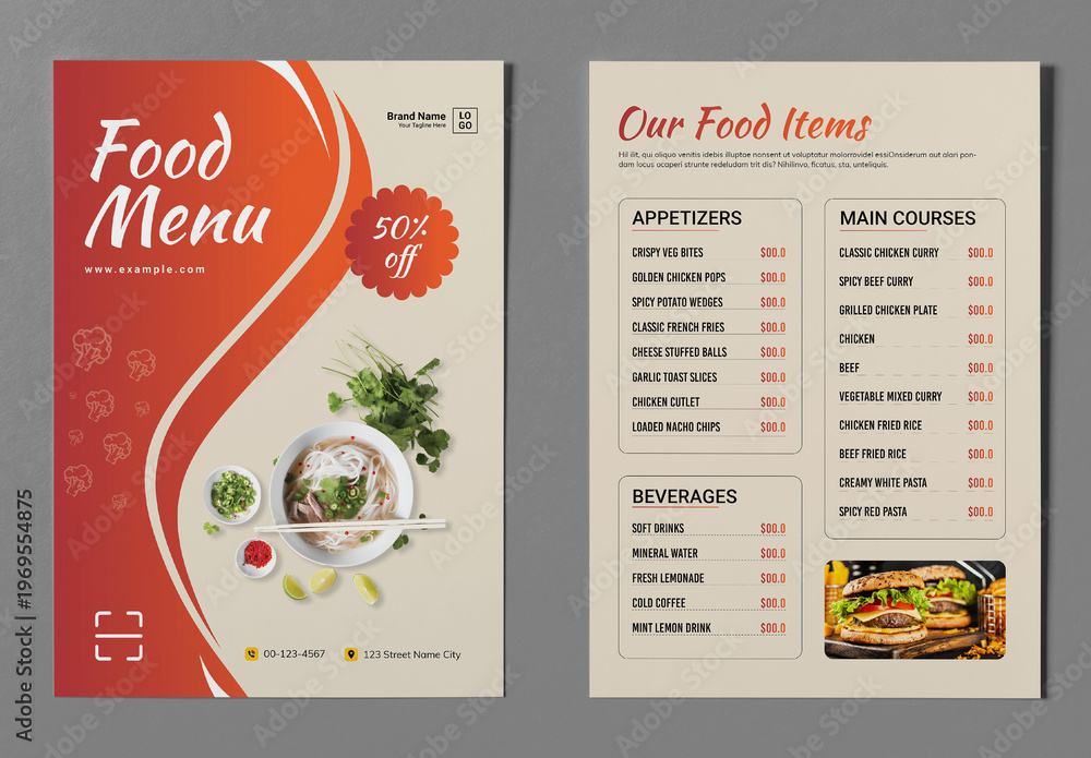 Food Menu Template Layout Stock Template | Adobe Stock