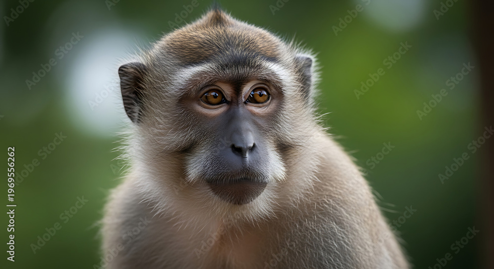 Obraz premium Close-up portrait of a monkey outdoors.