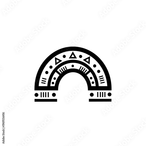 Black and white arch decorative symbol.