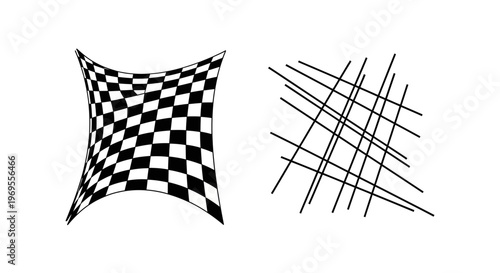 Black and white checkered racing flags.
