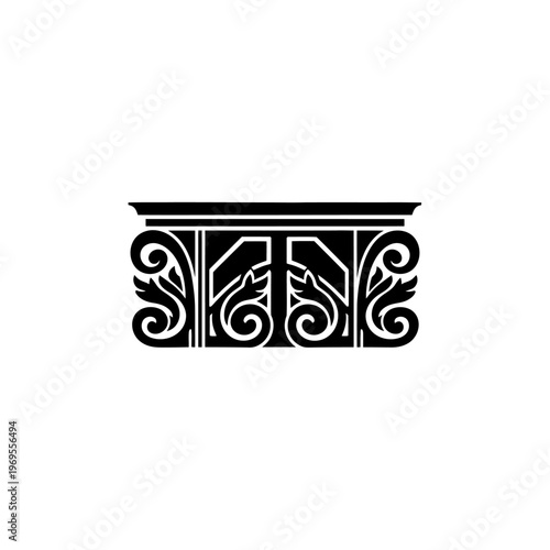 Black and white column capital design.