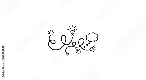 Black and white light bulb idea.