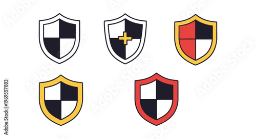 Free Download Medical Shield Line art vector modern simple shapes - GFXLoad