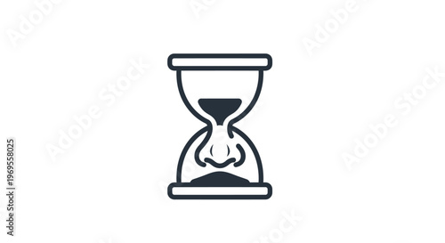 Simple line icon of hourglass.