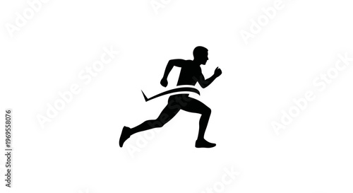 a man running with a baton.