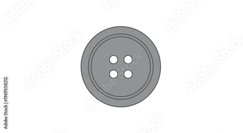 A simple gray button with holes.