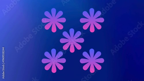Abstract floral background with blue and pink flowers in a seamless decorative spring pattern design