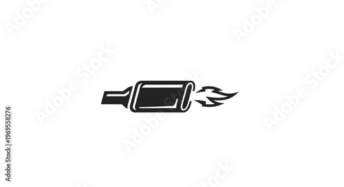 Black and white icon of a muffler.