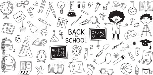 school back to school learning poster vector illustration books pens