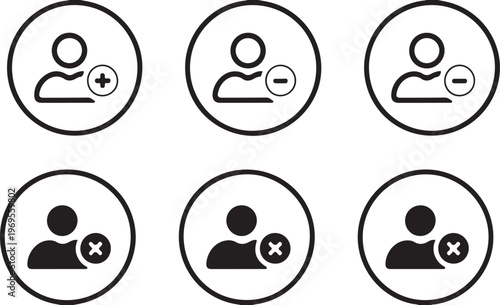 user interface icons set add remove confirm alert avatar glyphs vector