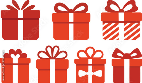 gift box variations red packages with different bows