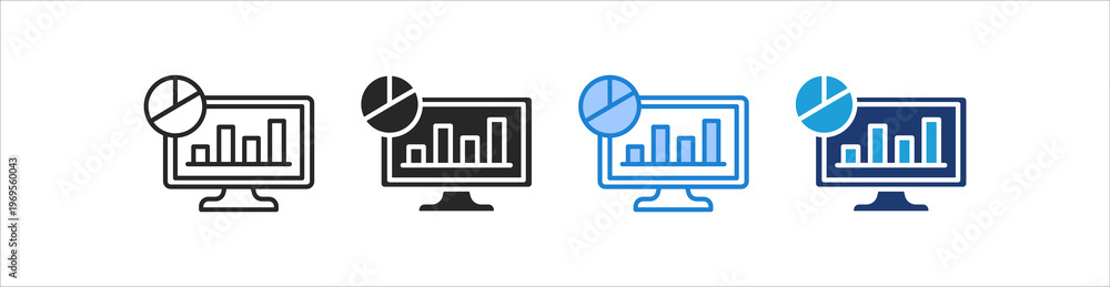 Obraz premium Analytics Icon Set Multiple Style Vector Collection
