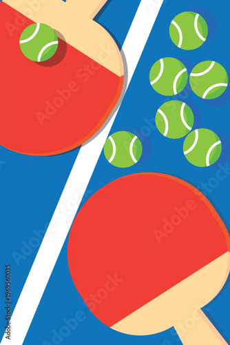 Close-up tennis racket with multiple balls in dynamic composition, suitable for sports promotion.