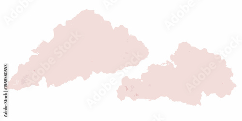 Abstract pink shapes resembling landmasses on a white background