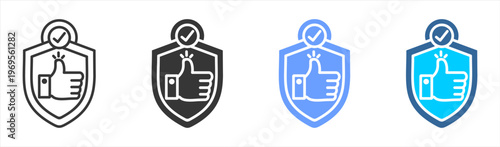 Trust icon set multiple style collection	
