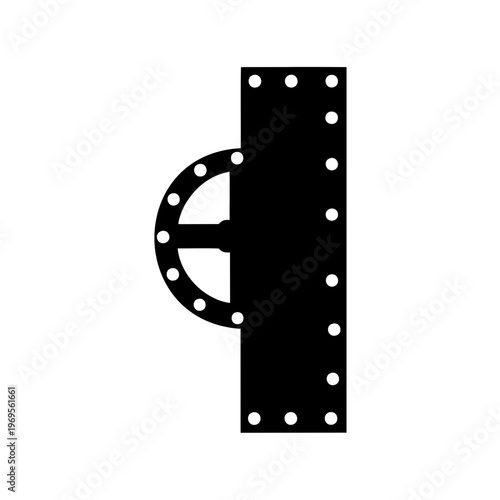 Black and white diagram of an industrial valve or pipe fitting element