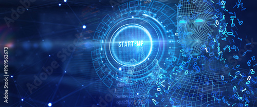 Business, Technology, Internet and network concept.  Start-up funding crowdfunding investment venture capital. Entrepreneurship. 3d illustration