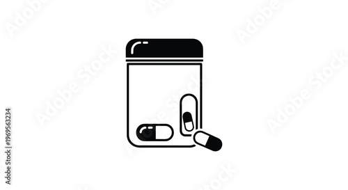Medicine Dispenser Line art creative minimal shapes vector