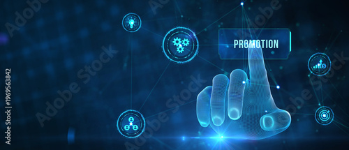 Employee in career promotion concept. 3d illustration